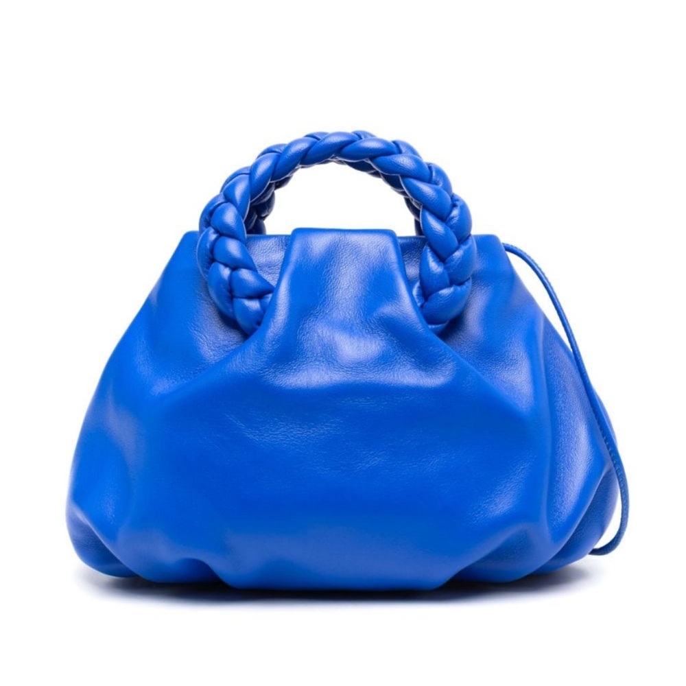 Blue Braided Handle Crossbody Bag